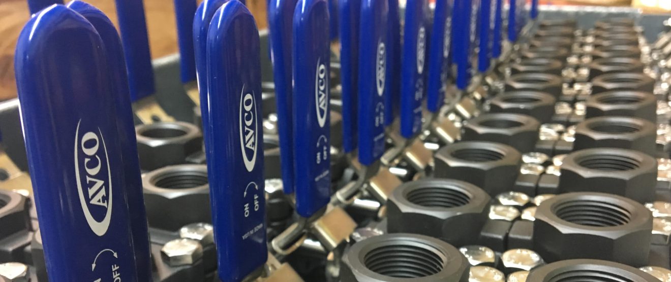 AVCO ball valves installed in industrial piping system